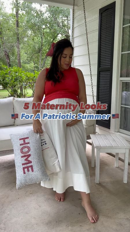 5 Maternity Looks 🇺🇸 to get you summer ready in Patriotic Style ♥️🤍💙 They are all non maternity tho so they are for everyone 😉🇺🇸

#4thofjuly #4thofjulyoutfit #maternity #maternityfashion #maternitystyle #4thofjulydecor #4thofjulyparty #porchstyle #frontyard #frontporch #frontporchdecor #patriotic 

#LTKSeasonal #LTKBump #LTKVideo