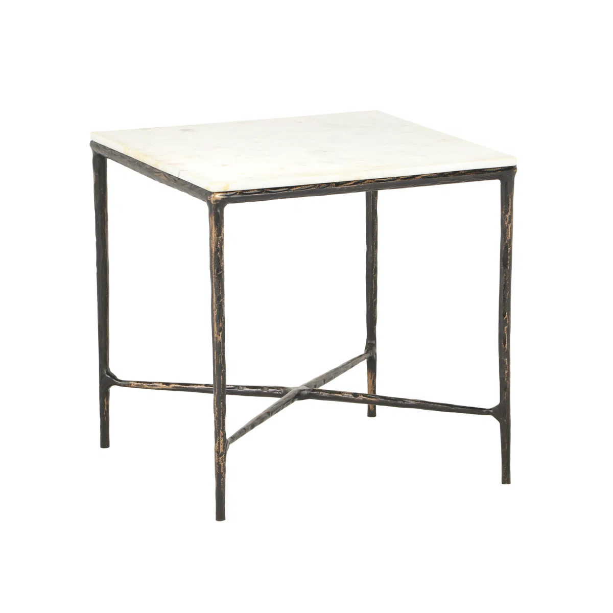 Naquita Modern Bronzed Metal Square Side Table | Wayfair North America