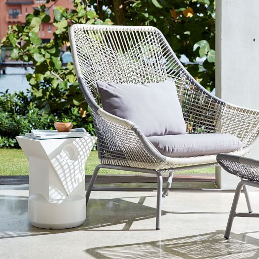 Huron Outdoor Large Lounge Chair + Cushion | West Elm (US)