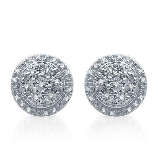 LIMITED TIME SPECIAL! 1/10 CT. T.W. Genuine Diamond 9.3 mm Stud Earrings in Sterling Silver | JCPenney