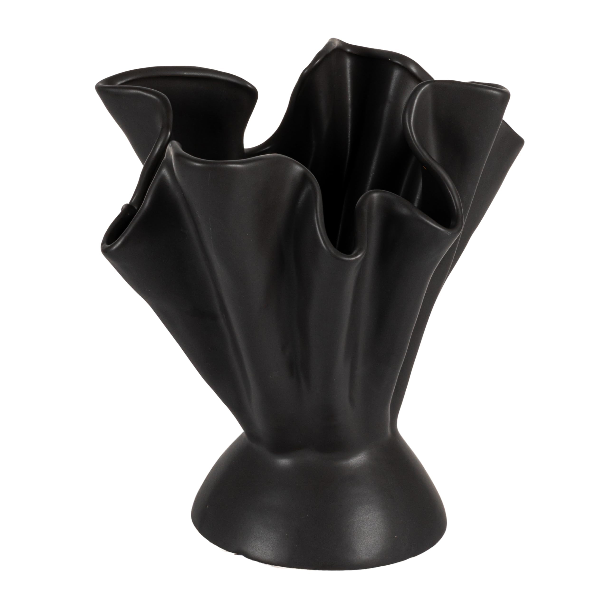 Bloomingville Stoneware Ruffled Vase with Reactive Glaze, Black | Amazon (CA)