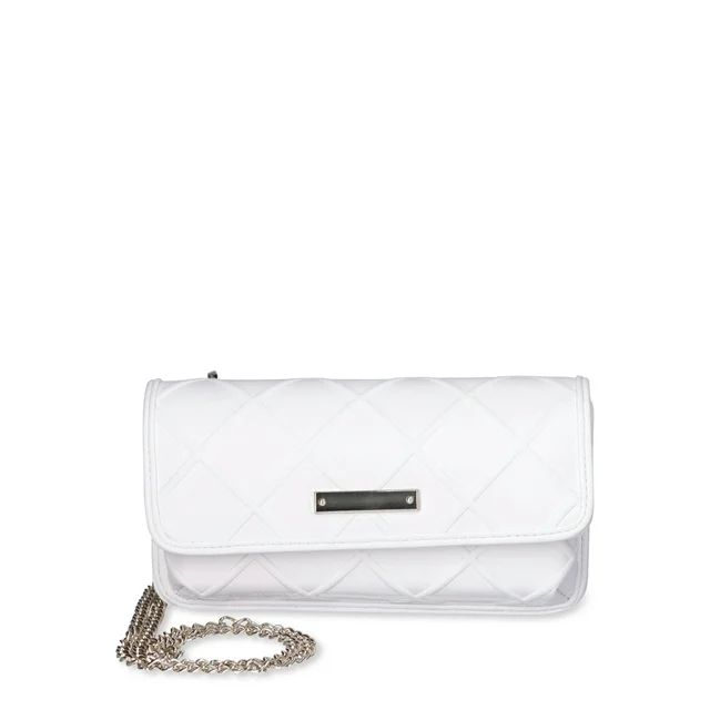 No Boundaries Women's Flap Phone Crossbody Bag, White | Walmart (US)