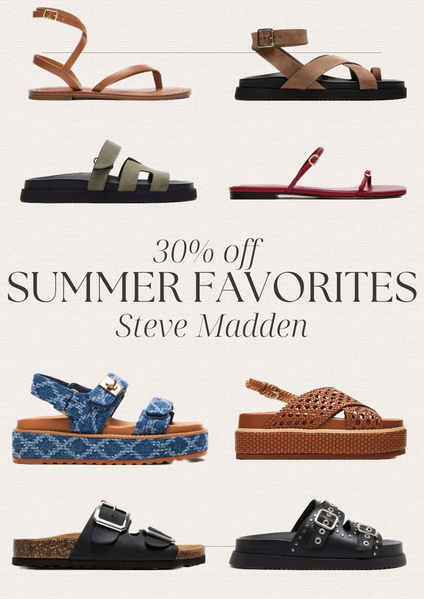 30% off select summer favorites at Steve Madden 
Code: GOLD



#LTKStyleTip #LTKSaleAlert #LTKShoeCrush