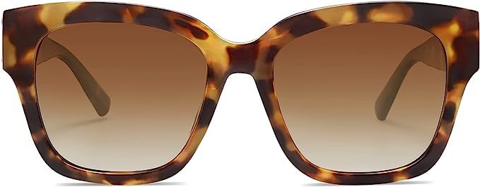 SOJOS Trendy Polarized Square Sunglasses Womens,Retro Oversized Women Thick Sun Glasses SJ2217 | Amazon (US)