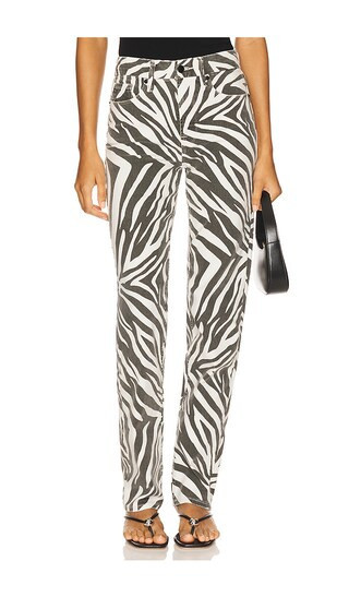 Good American Zebra Good Icon Straight in White. - size 10 | Revolve Clothing (Global)