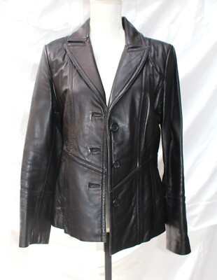Jones New York Leather Jacket Black Medium  | eBay | eBay US