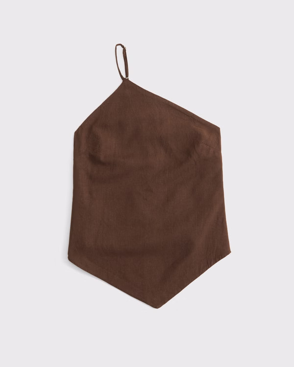 One-Shoulder Asymmetrical Linen-Blend Top | Abercrombie & Fitch (US)