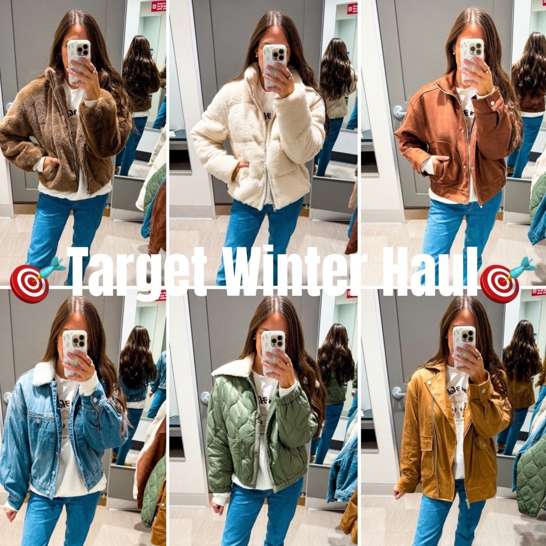Target winter jackets! Such great quality! Sure, denim, faux fur! 
Wearing XS in all 
Denim tts xshort 
Shoes tts 

#LTKStyleTip #LTKFindsUnder100 #LTKFindsUnder50