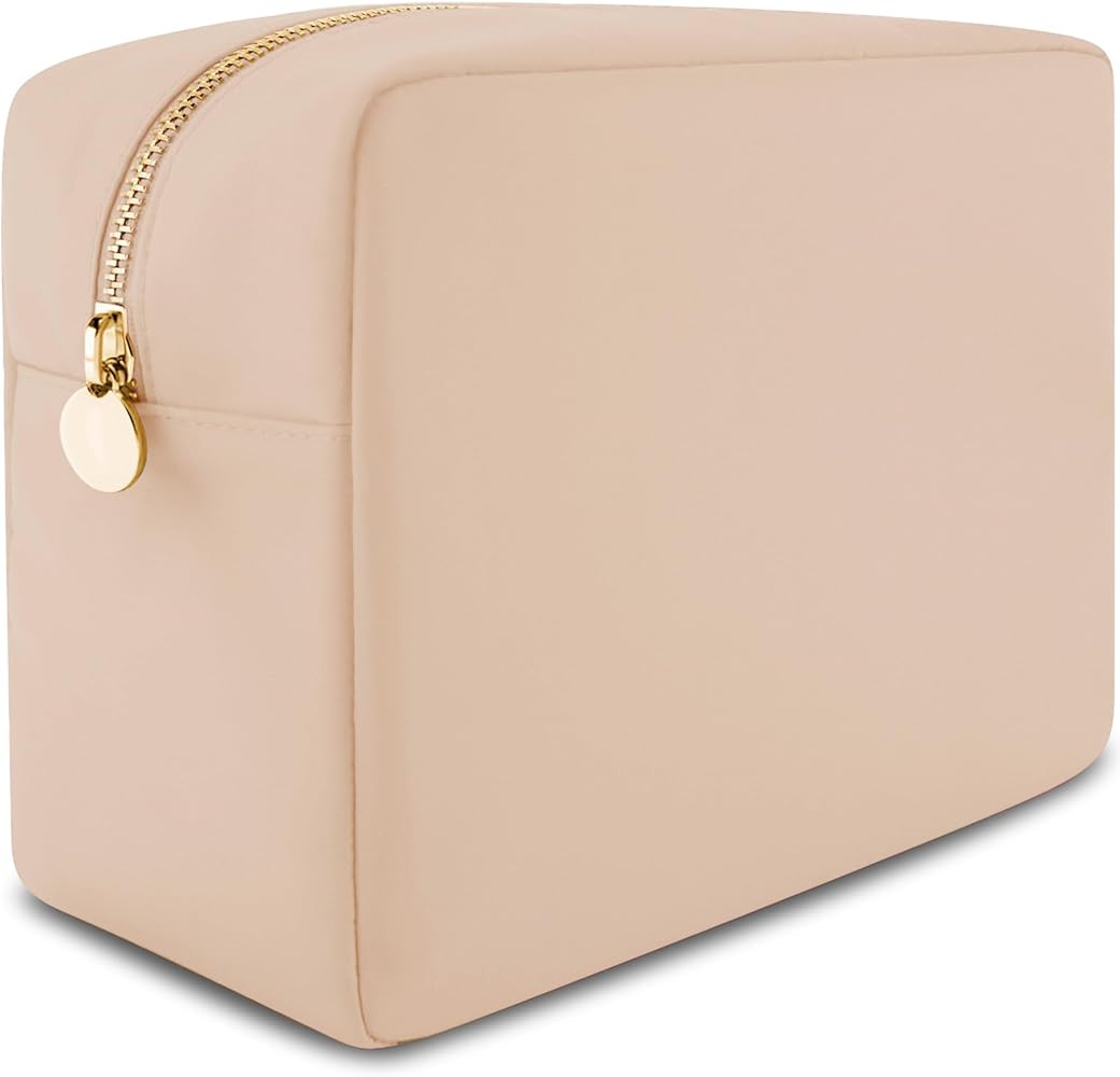 DANCOUR Nylon Makeup Bags for Women Large Preppy Travel Toiletry Pouch Cosmetic Bag Makeup Organi... | Amazon (US)