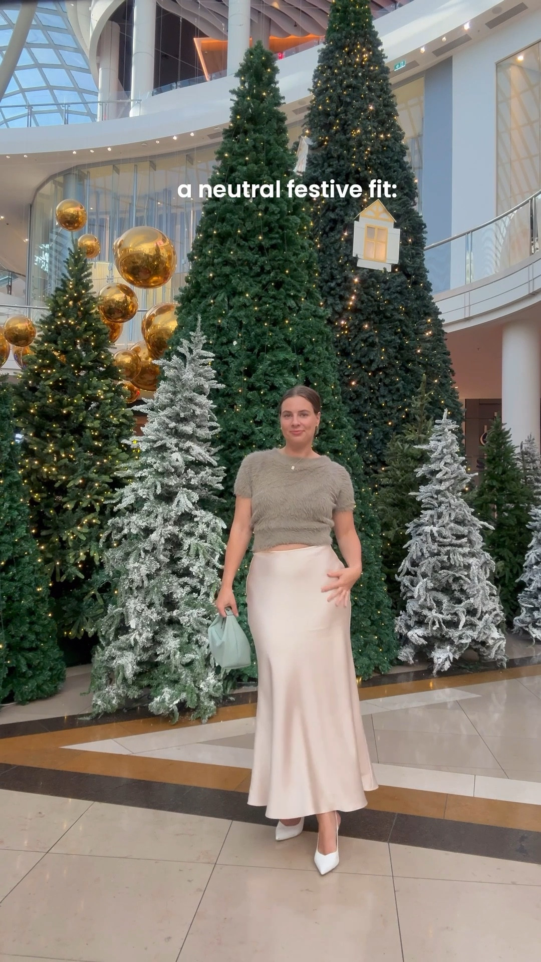 A tonal festive outfit for holiday and party season! I’m wearing a 10 in the skirt and top 🥰
(Festive outfit, Christmas style, Christmas fashion, tonal outfit, silk maxi skirt, fur top, fuzzy top, sage top, smart casual outfit, new season, summer outfit, cream skirt, white heels, white pumps) 

#LTKpartywear #LTKfestive #LTKaustralia