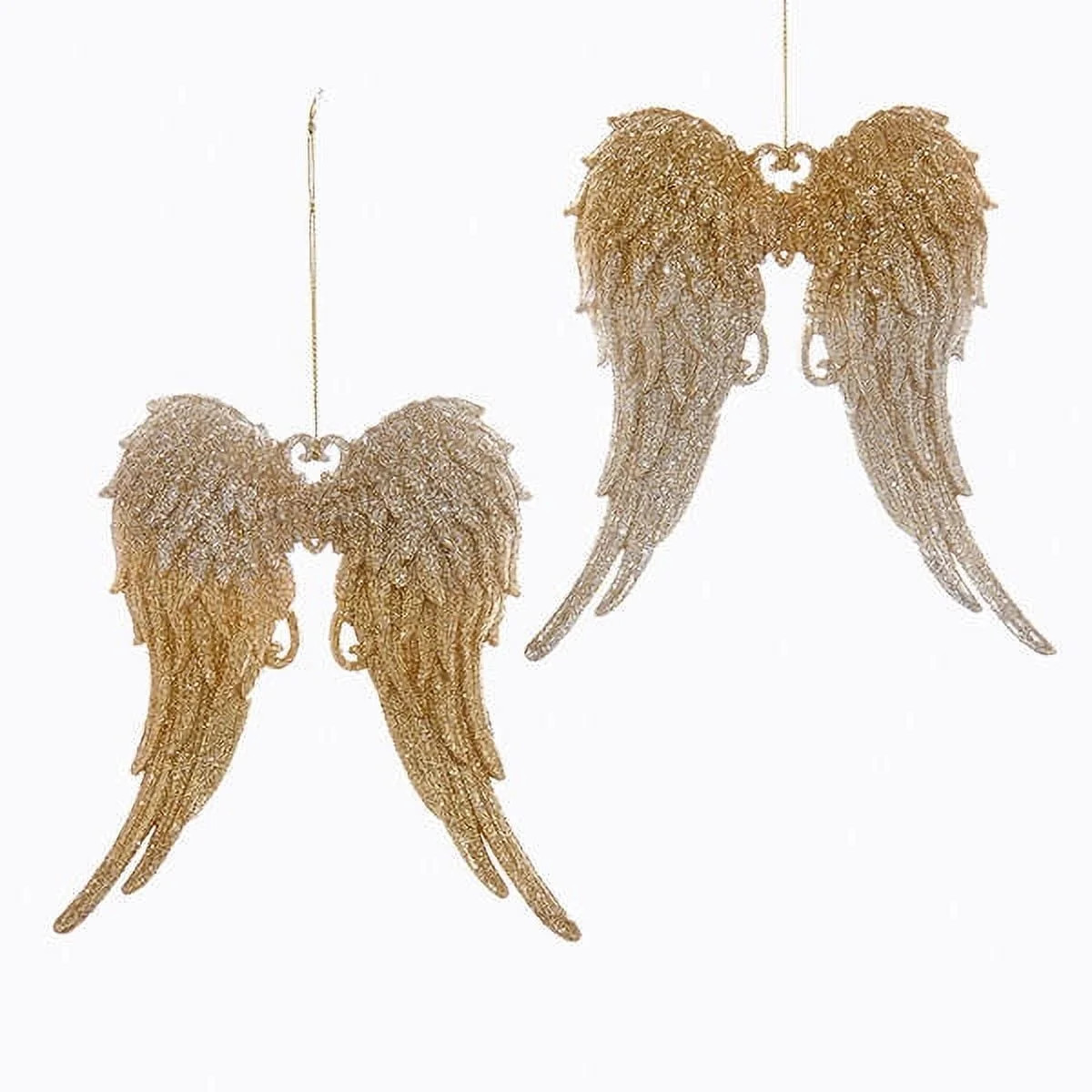 Gold and Silver Glitter Angel Wings Acrylic Ornaments, 2 Assorted - Walmart.com | Walmart (US)