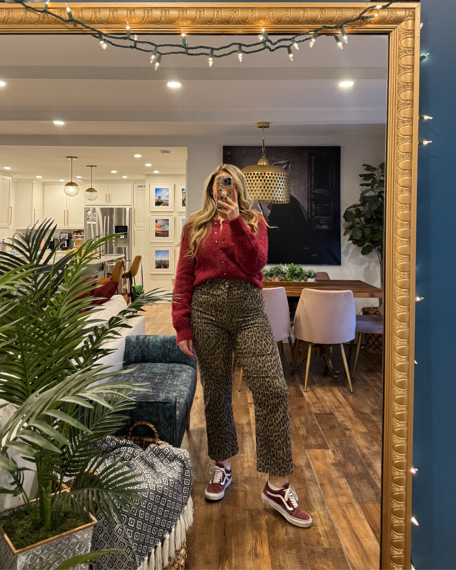 The cutest burgundy wine fuzzy cozy cardigan with jewel buttons, wearing a large. Would be a great gift for someone, gift guide, gifts for her. 

#LTKMidsize #LTKHoliday #LTKGiftGuide