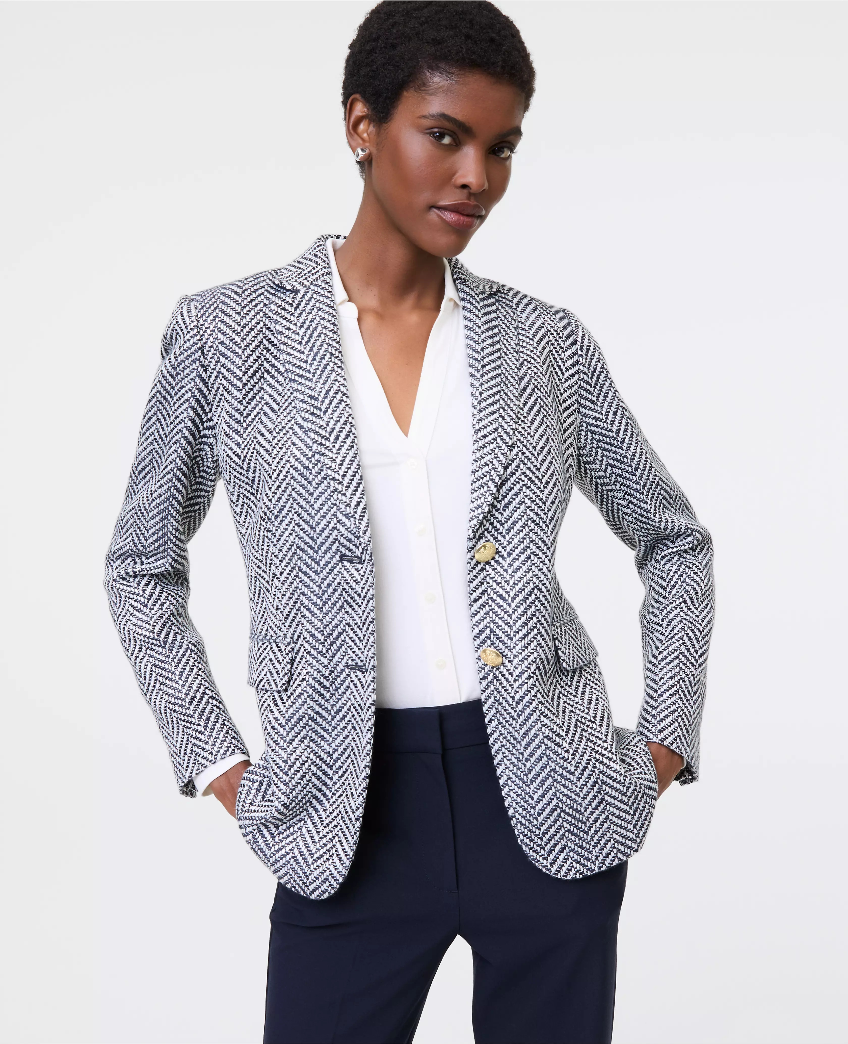 The Greenwich Blazer in Herringbone Tweed | Ann Taylor