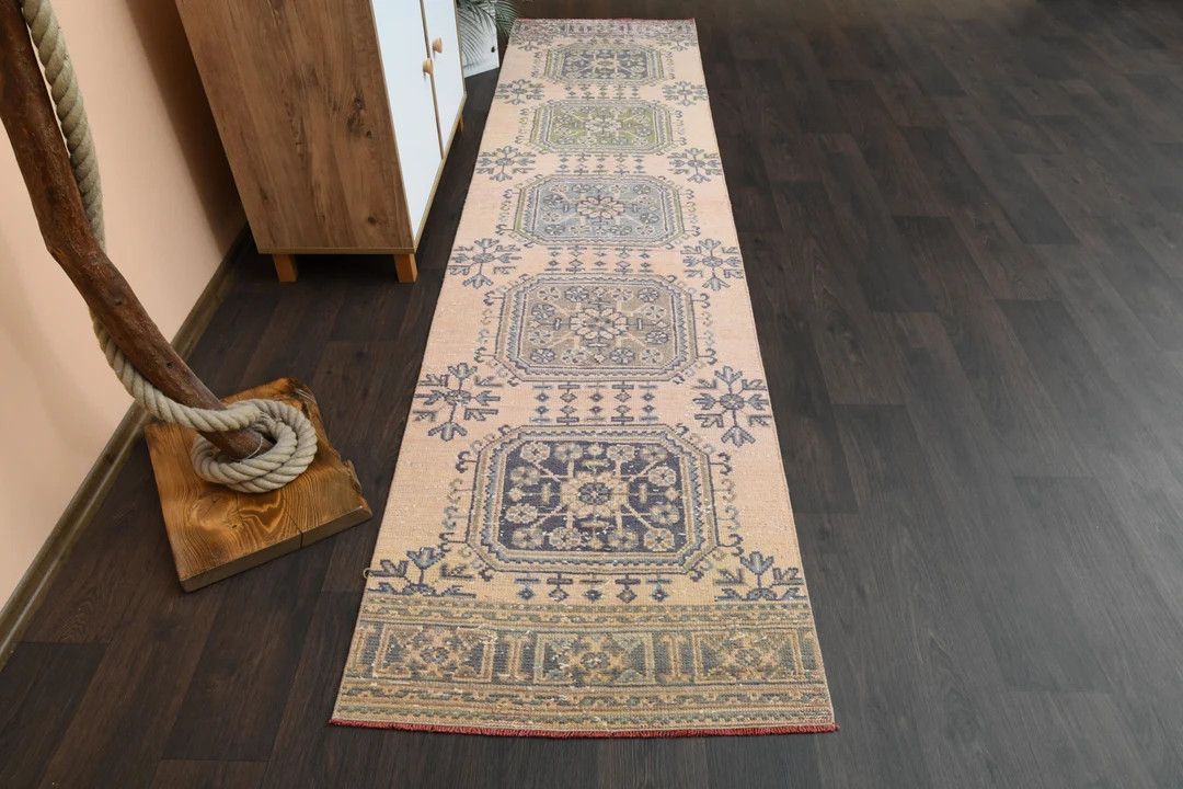 2.6x10.4 Ft Turkish Rug Oushak Rug Vintage Rug Hallway Rug - Etsy | Etsy (US)