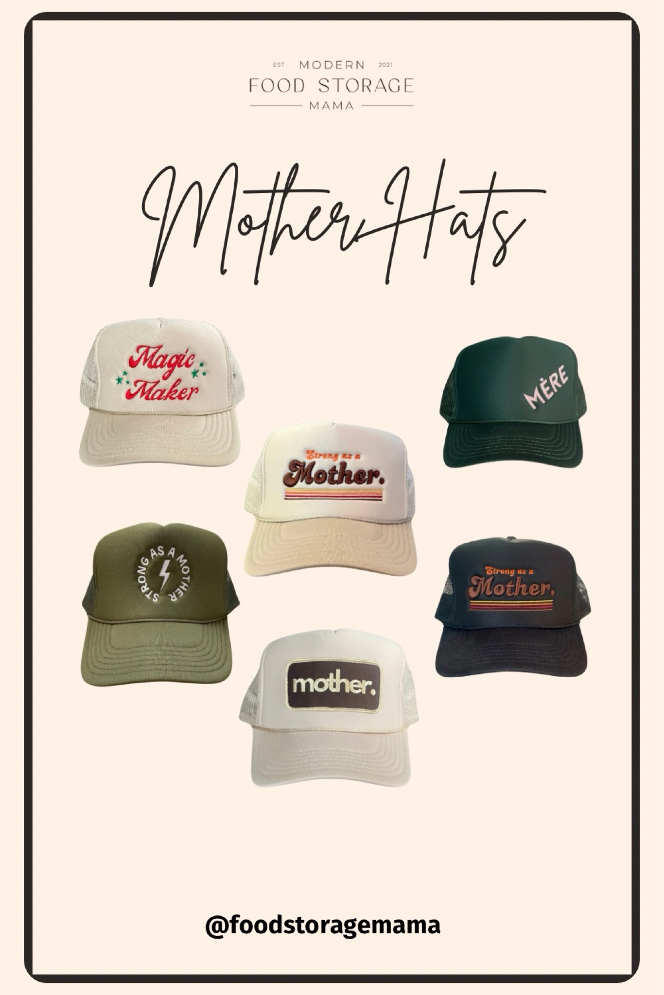 I LOVE hats! These hats from Mother Hats are SO cute!! I seriously want like 10 of their hats lol.

These would make a great gift for a busy mom who has lots of hat days like me 😎. These would also make a fun gift for a new mom!! 



#LTKActive #LTKGiftGuide #LTKCyberWeek