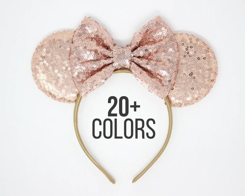 Rose Gold Disney Ears | Rose Gold Minnie Ears | Rose Gold Mouse Ears Rose Gold Minnie Mouse Ears ... | Etsy (US)