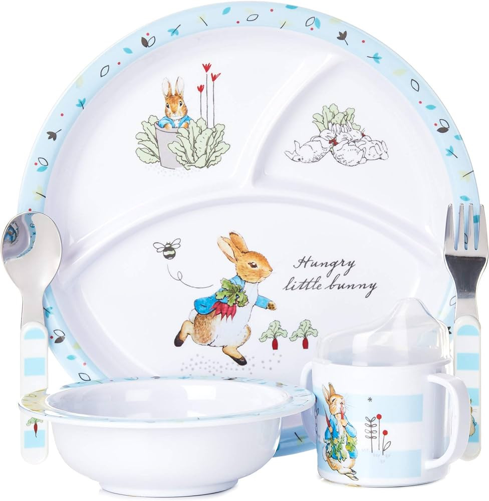 Beatrix Potter Peter Rabbit 5 Piece Melamine Dinnerware Set | Amazon (US)