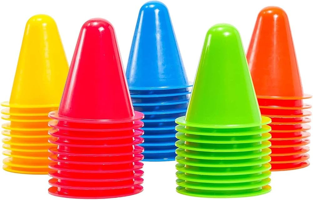 Juvale 50 Pack Mini Cones for Classroom, Traffic Cones, Sports Cones for Soccer, Basketball, Foot... | Amazon (US)