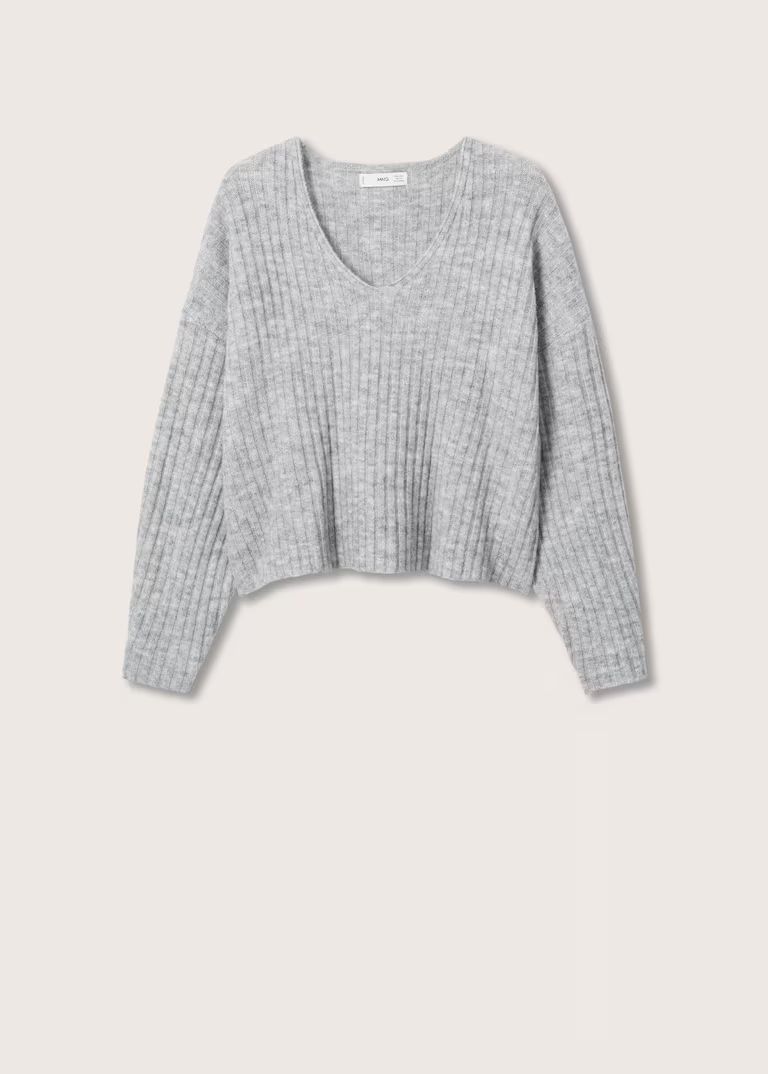Cropped ribbed sweater -  Women | Mango USA | MANGO (US)