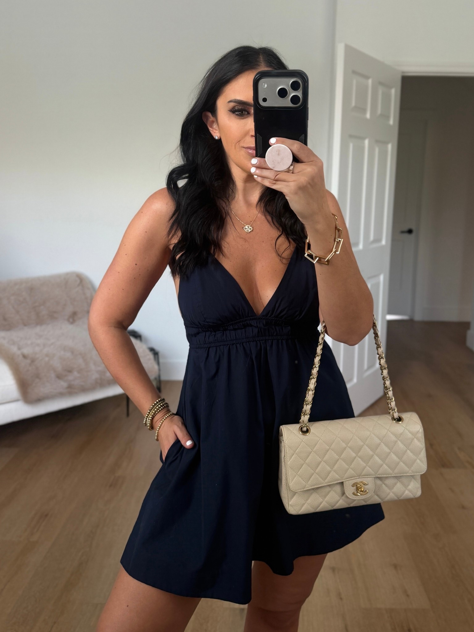 Aritizia Encourage Poplin Mini dress wearing size small. 