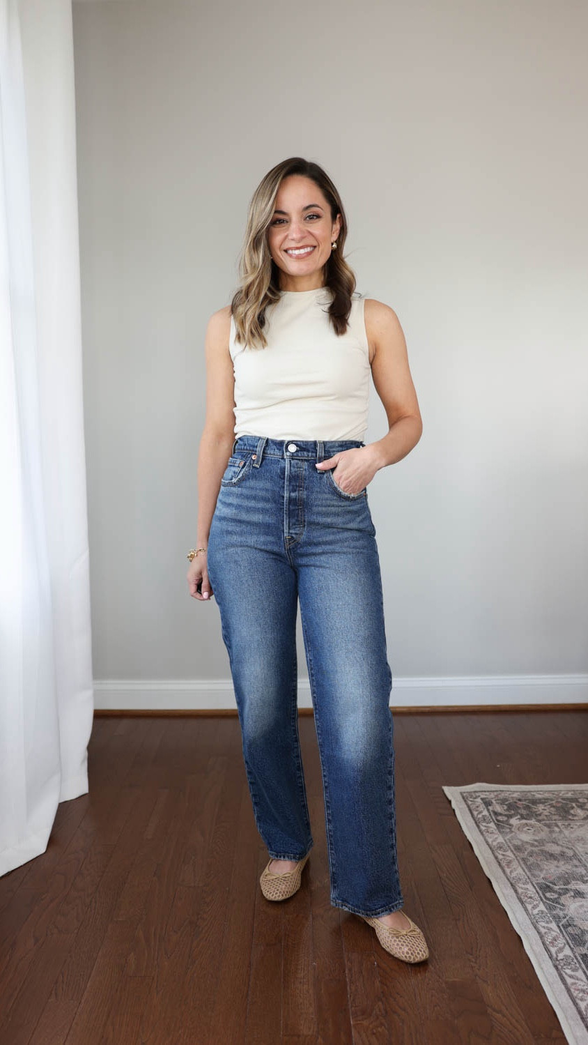 3 pairs of Levi’s jeans that fit my petite 4’10” frame. Inseam options from 26-27”. 

Ribcage ankle: 25 x 27” in on my honor wash | runs small | 12” rise | 99% cotton, low stretch 

Top (WHBM): xxs in pumice 
Shoes (J.Crew Factory): true to size 

My measurements for reference: I’m 4’10” and 105lbs. My bust, waist, and hip measurement is 32”, 24”, and 36”.

#LTKPetite