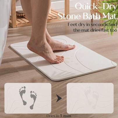 HBlife Stone Bath Mat, Quick Dry Stone Bath Mat For Bathroom, Large Stone Drying Mat For Kitchen Counter, Absorbent Dog Mat For Food And Water(23.5" X | SHEIN
