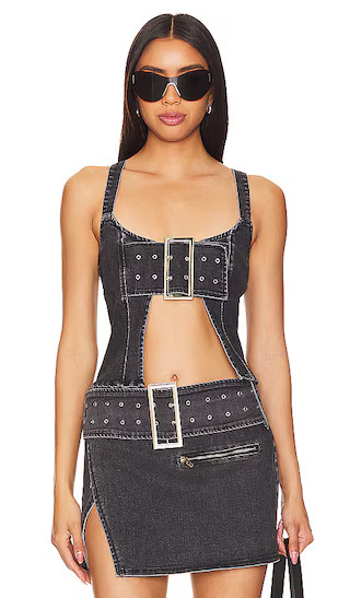 Zeddy Top in Vintage Black Denim | Revolve Clothing (Global)