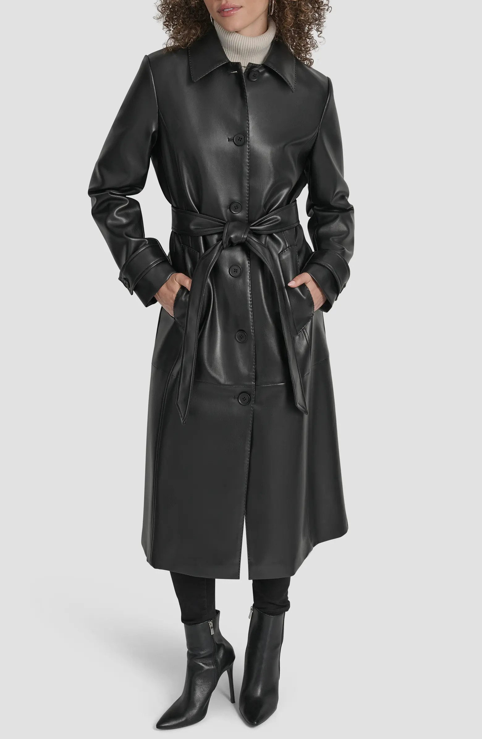 Faux Leather Trench Coat | Nordstrom Rack