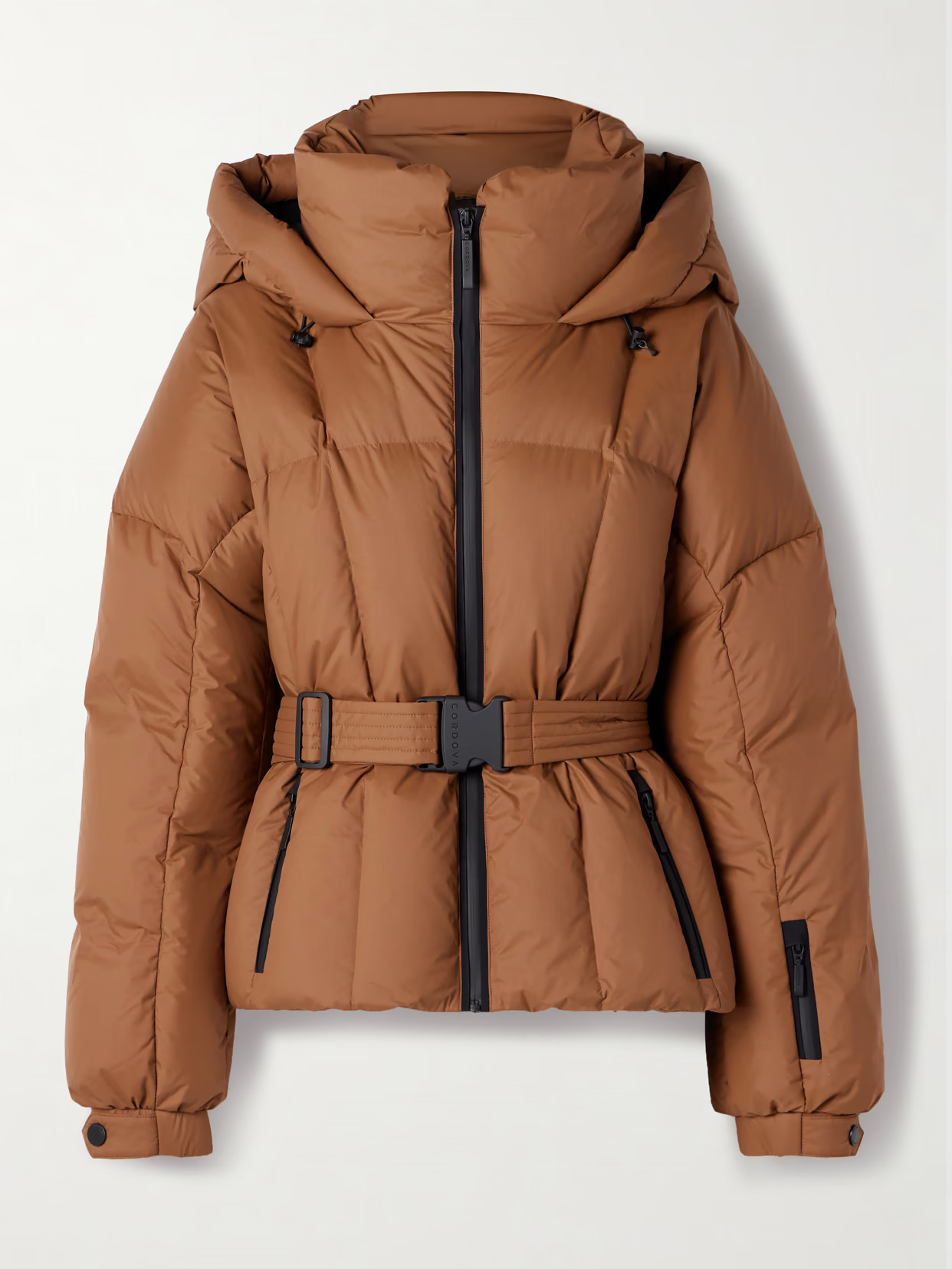Cordova - The Monterosa Hooded Belted Quilted Recycled Down Ski Jacket - Brown | NET-A-PORTER (US)