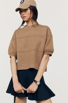 Puff-Sleeve Knit Pullover | Anthropologie (US)