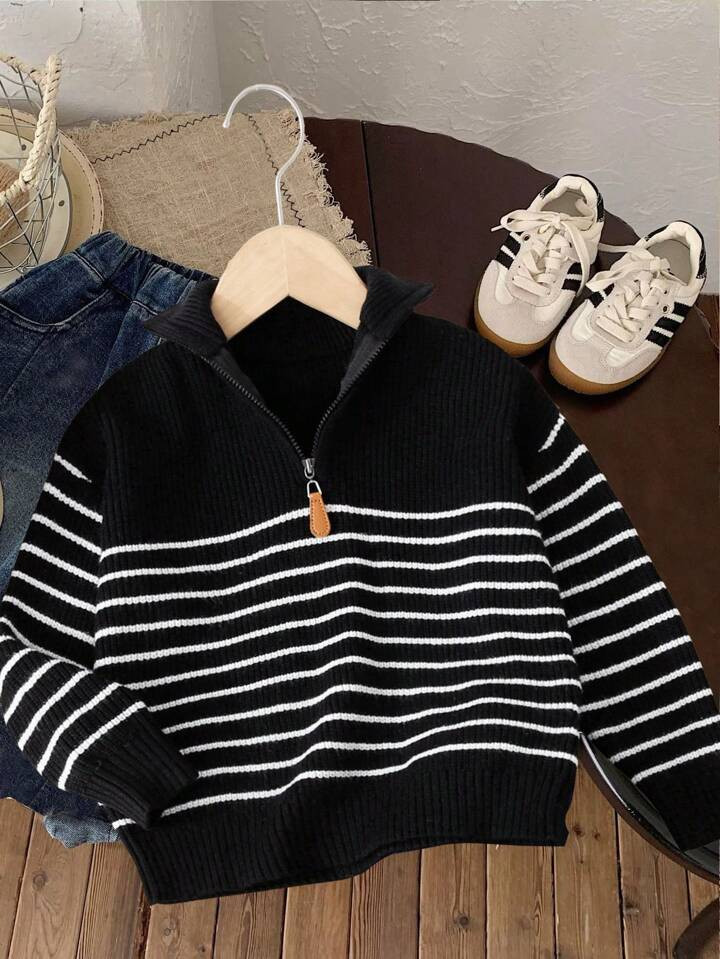 1 pieza Suéter de cuello alto suave, sencillo y práctico de estilo universitario casual para ni... | SHEIN