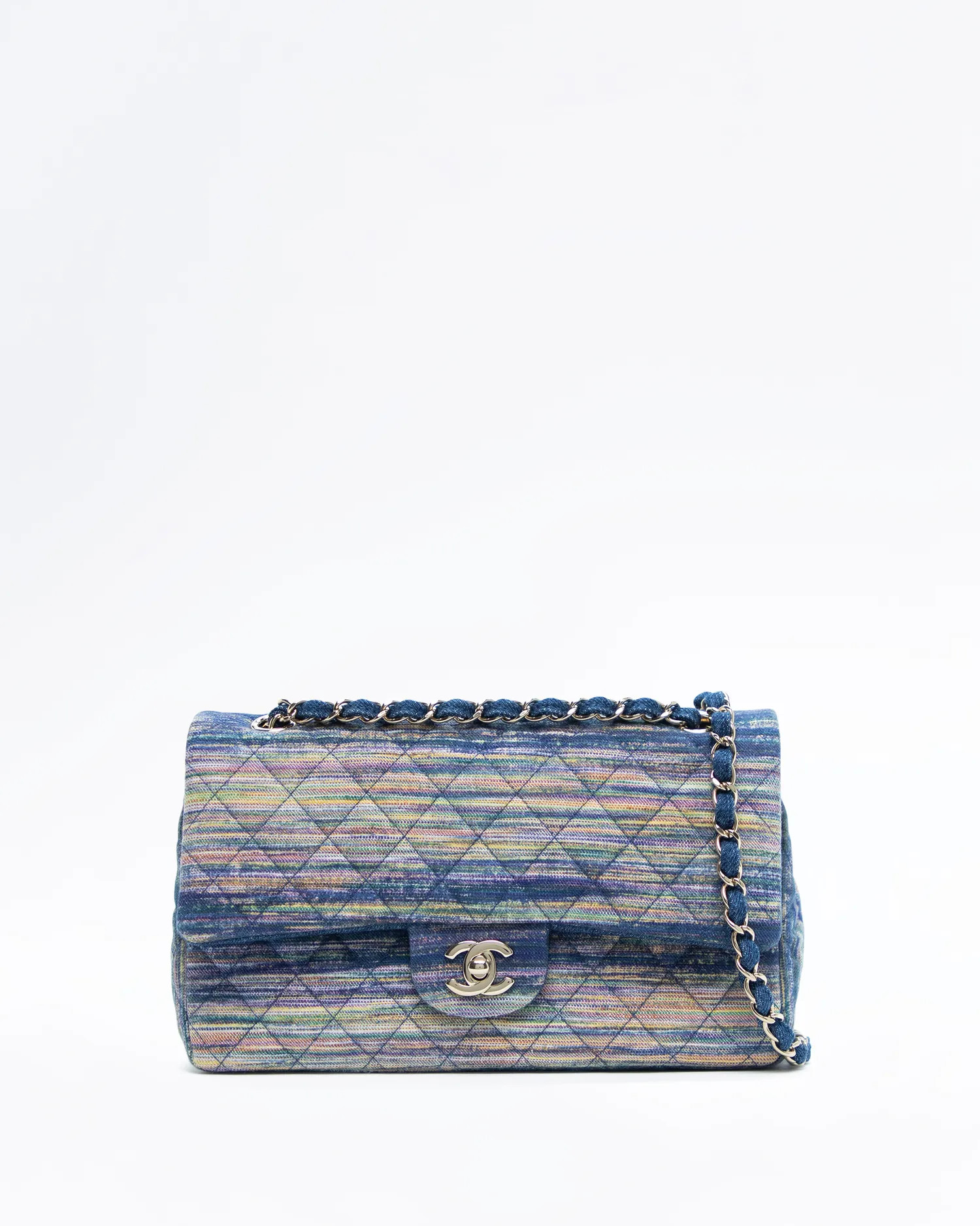 Denim Classic Double Flap Bag | Vivrelle