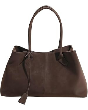 Suede Tote Handbag for Women Winter Fall Shoulder Bag Trendy Crossbody Bags Large Capacity Work B... | Amazon (US)