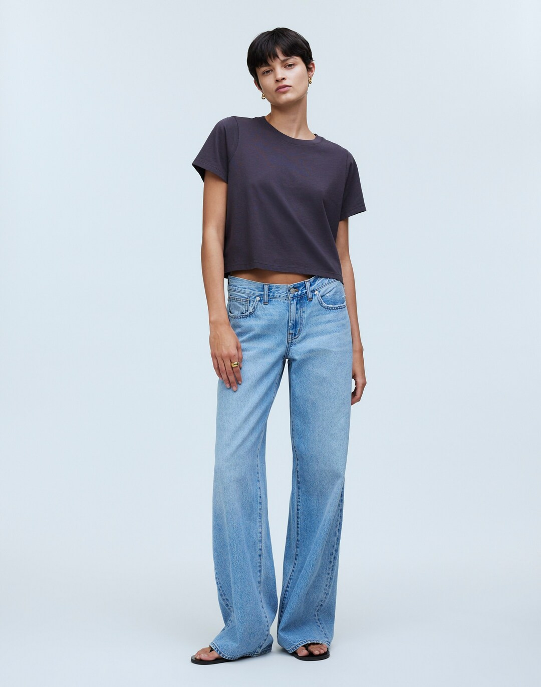 Softfade Cotton Boxy-Crop Tee | Madewell