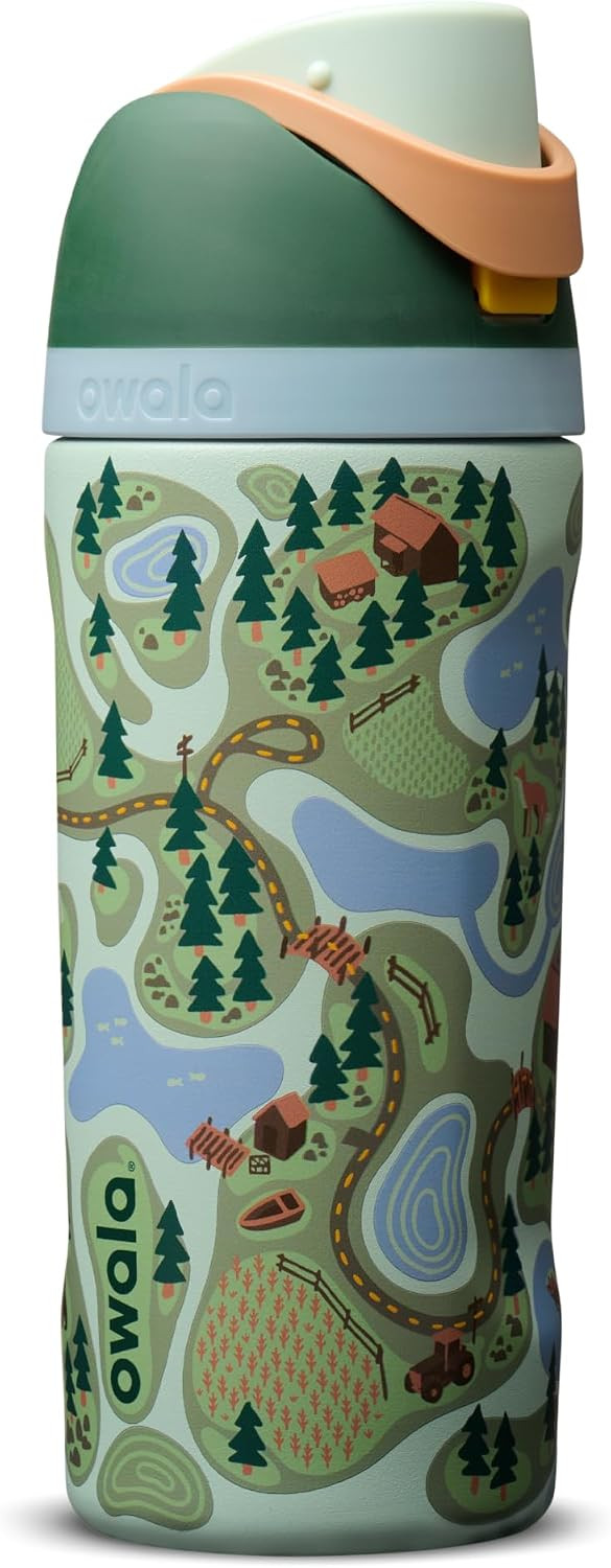 Owala FreeSip Kids Stainless Steel Water Bottle 16 oz Trail On | Amazon (US)