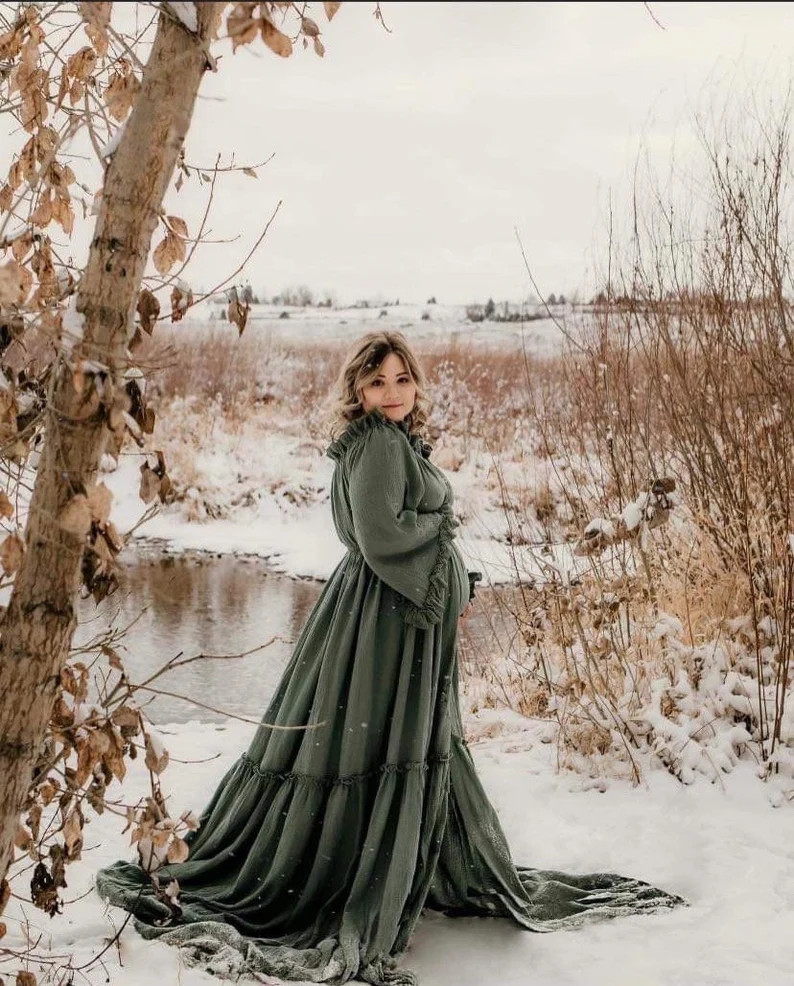 Harmony Gown Maternity Dress for Photoshoot Boho Maternity - Etsy | Etsy (US)