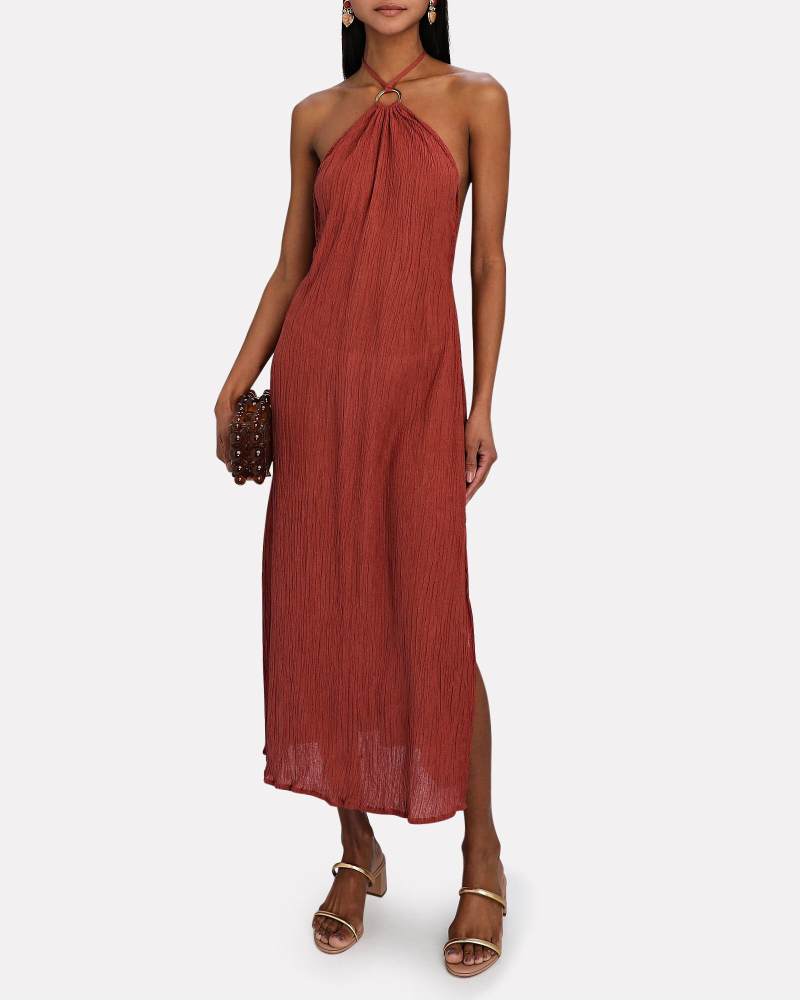 Lana Silk-Bamboo Halter Maxi Dress | INTERMIX