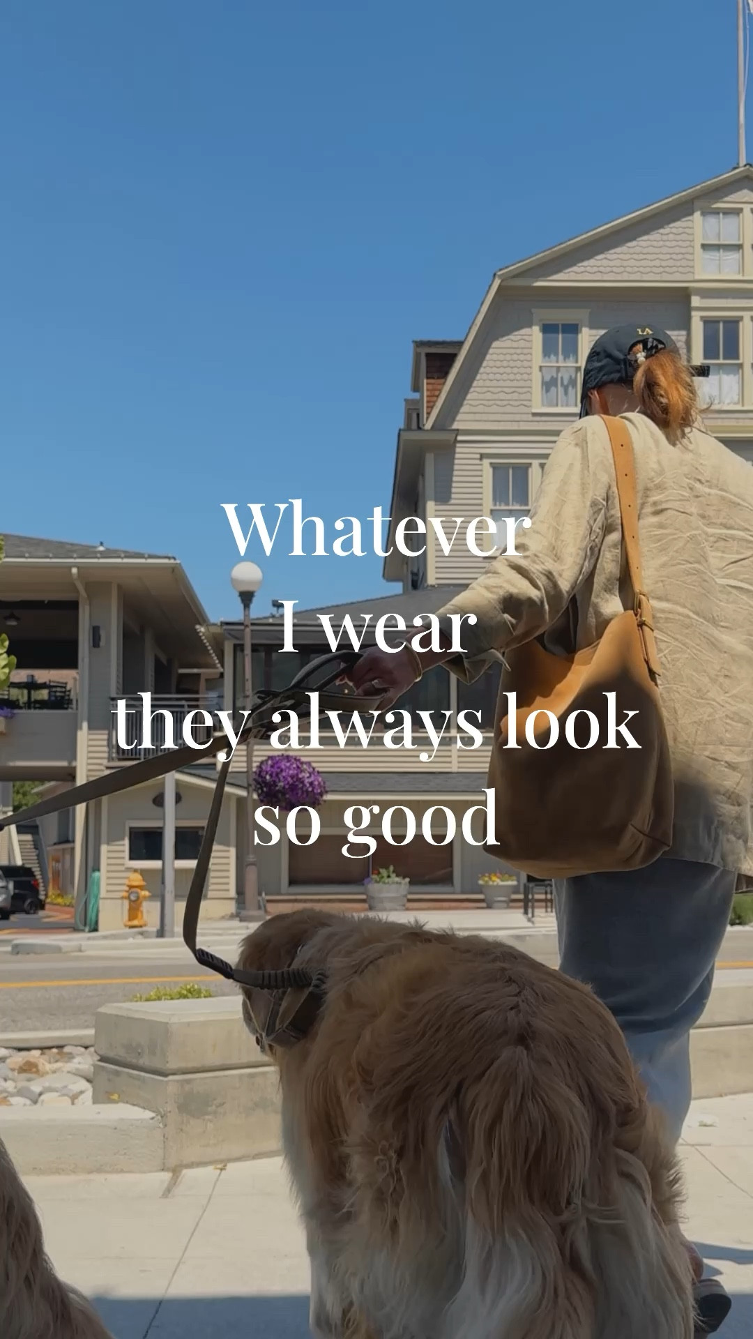 OOTD: tank dress (COS) + double breasted linen blazer (Everlane, on sale rn) + suede mules (Steve Madden) + Polo Ralph Lauren baseball cap 🧢 + Madewell everyday bucket tote. 
🐶 🐶 vs 🧒 me - 💭💭💭? 

#LTKSaleAlert #LTKVideo #LTKSeasonal