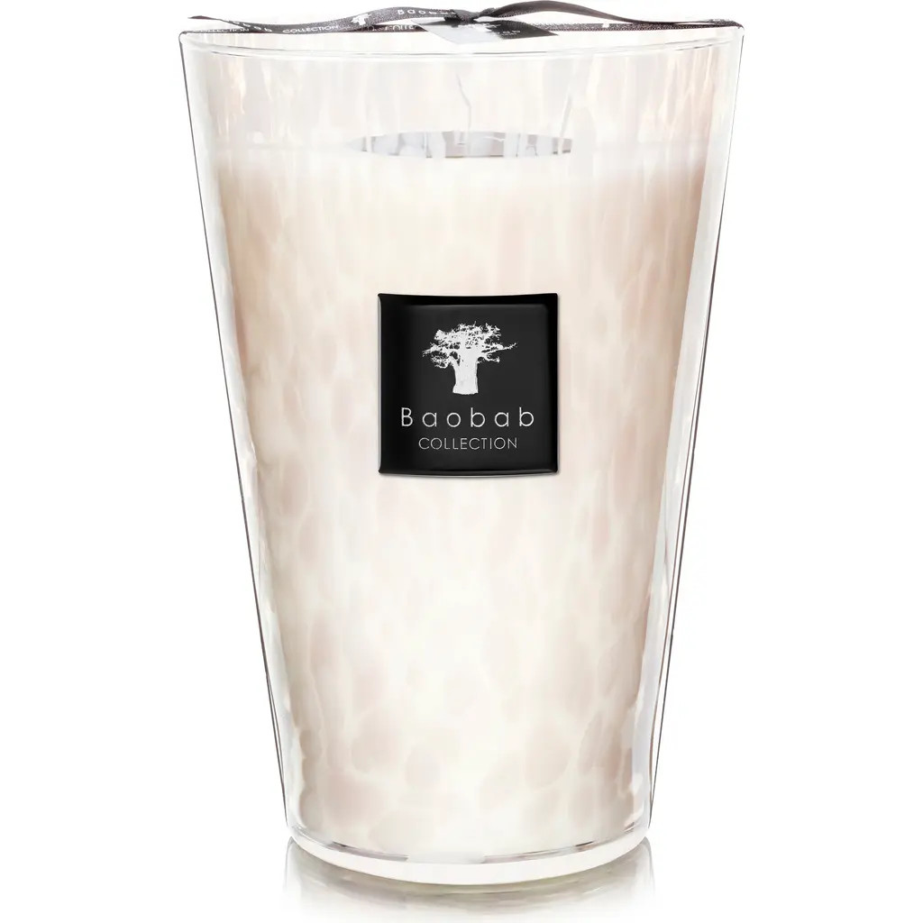 Baobab Collection White Pearls Candle in Pink/White at Nordstrom | Nordstrom
