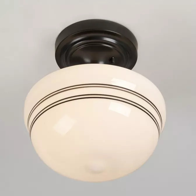 Striped Schoolhouse Semi-Flush Ceiling Light | Shades of Light