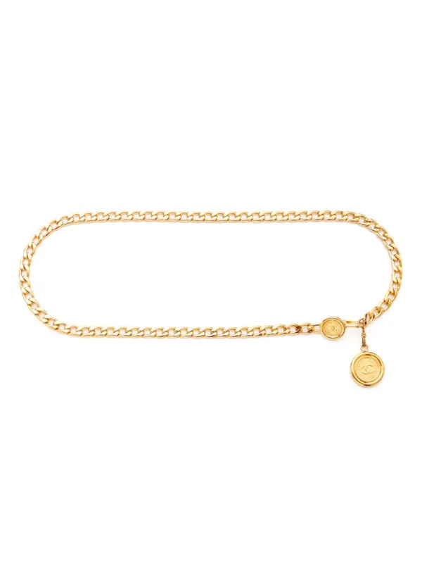 CHANEL Pre-Owned 1970s Medallion Chain Belt | Gold | FARFETCH | Farfetch Global