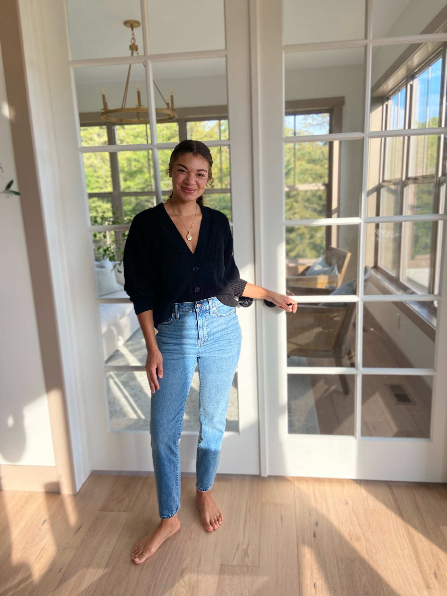 For a simple and cute fall outfit idea, wear a cardigan as a top and do a front tuck with jeans. Pair with flats - whether you choose clogs, loafers, slides, or ballet flats!

#LTKSeasonal #LTKxMadewell #LTKstyletip