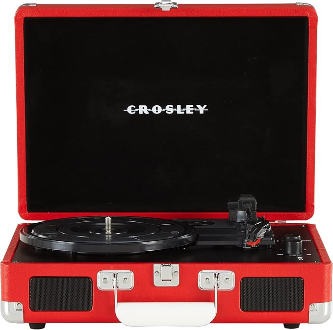 Crosley CR8005DP-RE1 Cruiser Plus Vintage 3-Speed Bluetooth in/Out Suitcase Vinyl Record Player T... | Amazon (US)