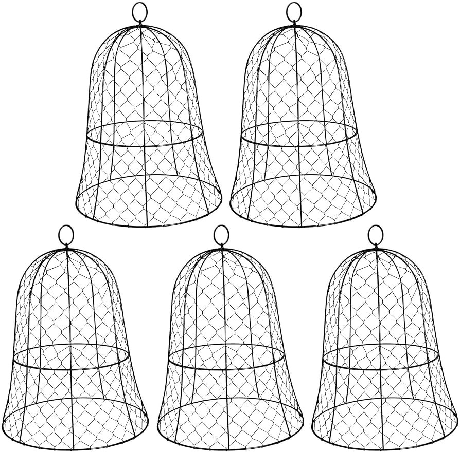 PREMILITY (5 Packs) 13" Diameter x 15.7" Height Garden Chicken Wire Cloche, Plant Protector and C... | Amazon (US)