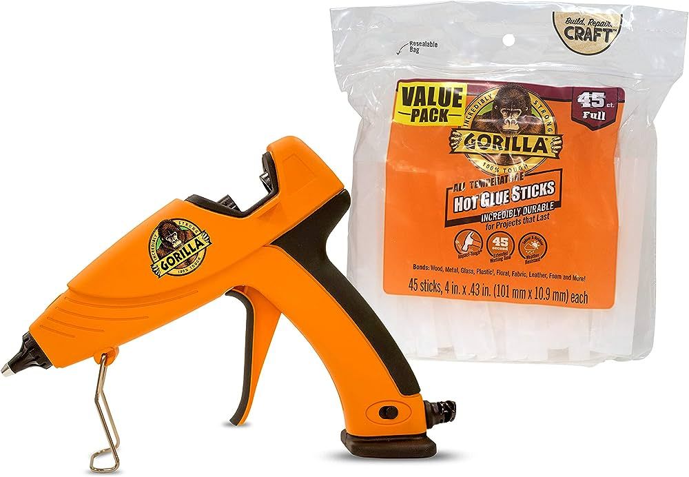 Gorilla Dual Temp Full-Size Hot Glue Gun Kit with 45 Hot Glue Sticks | Amazon (US)