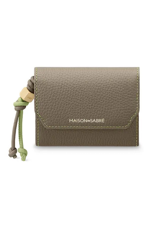 MAISON de SABRÉ Leather Trifold Wallet in Cashmere Matcha at Nordstrom | Nordstrom