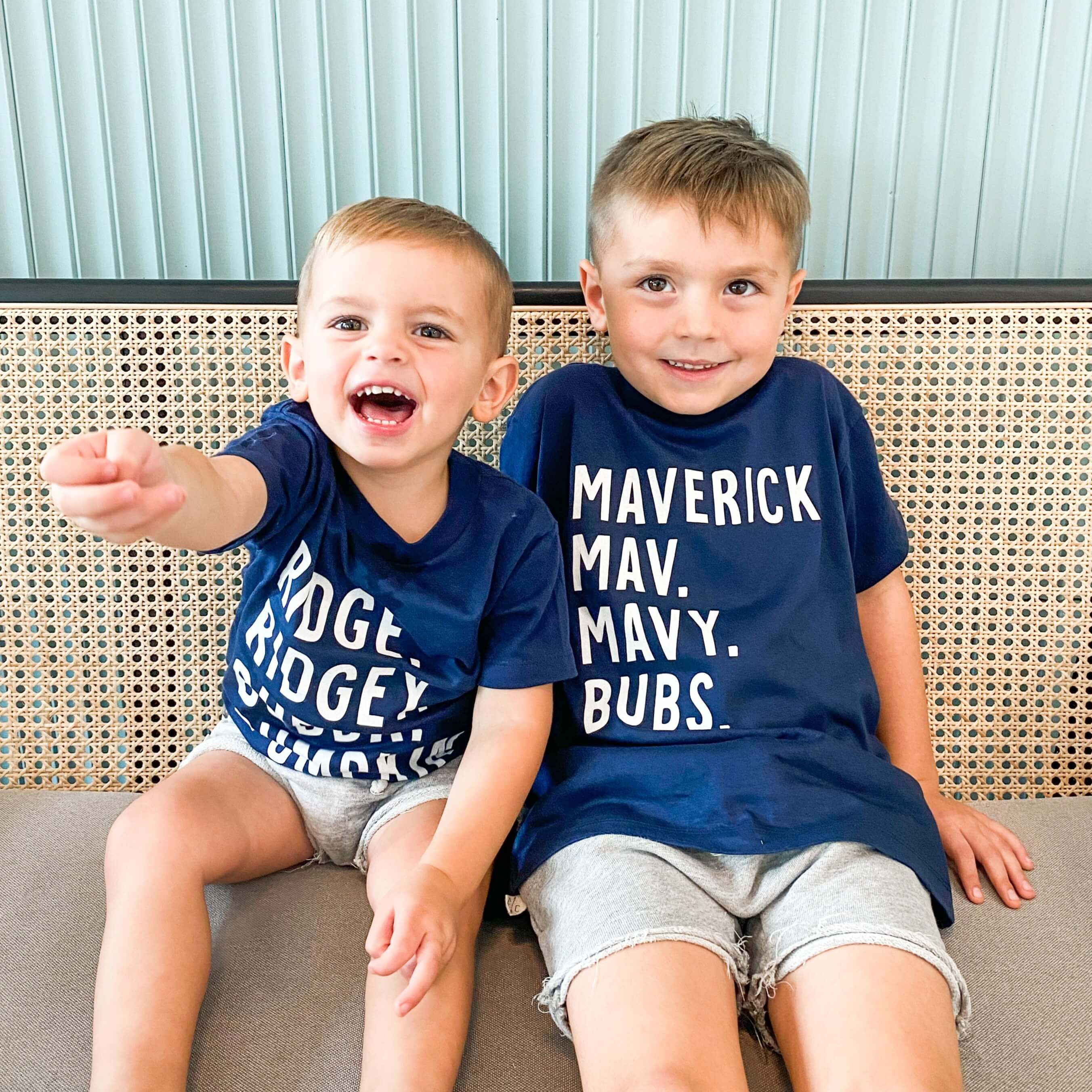 Personalized Nickname Kids Graphic Tee | Navy | Caden Lane