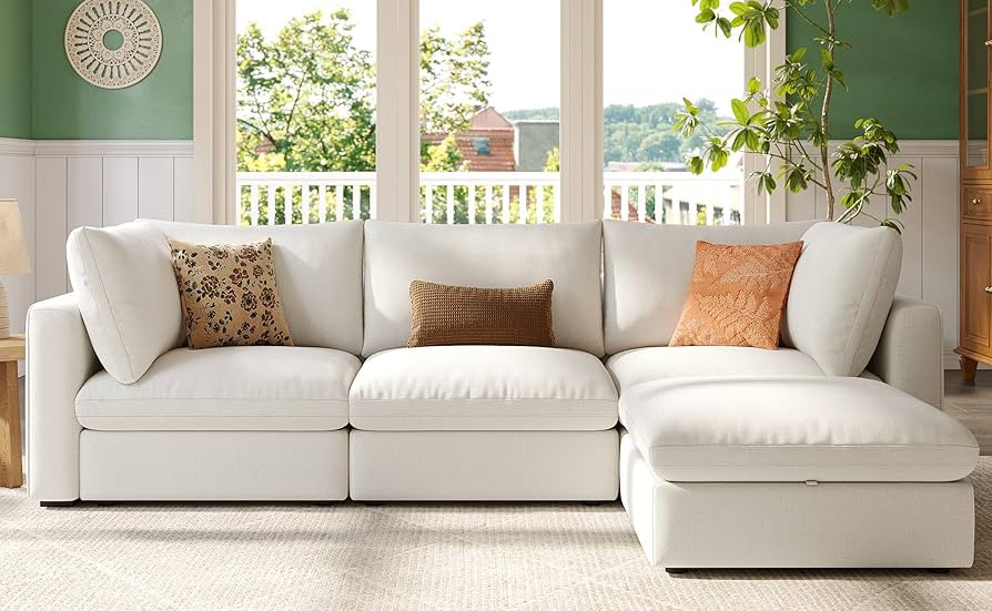 LINSY HOME Oversized Modular Sectional Sofa, 120" Modern Sectional Couch Set, 3 Seat Sofa Couches... | Amazon (US)