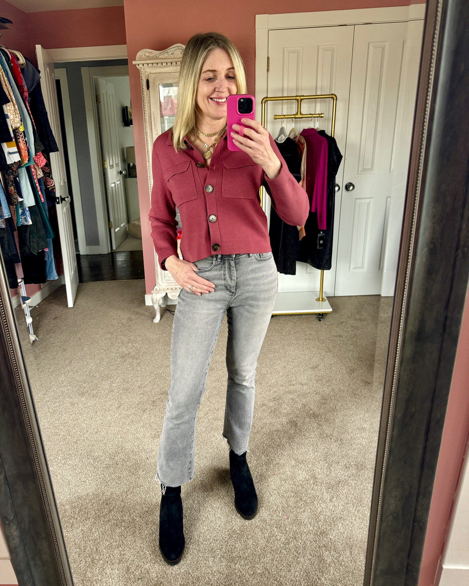 Winter outfit with grey jeans. #frenchgirlstyle #sezane #styletips #greyjeans

#LTKfindsunder100 #LTKover40 #LTKSeasonal