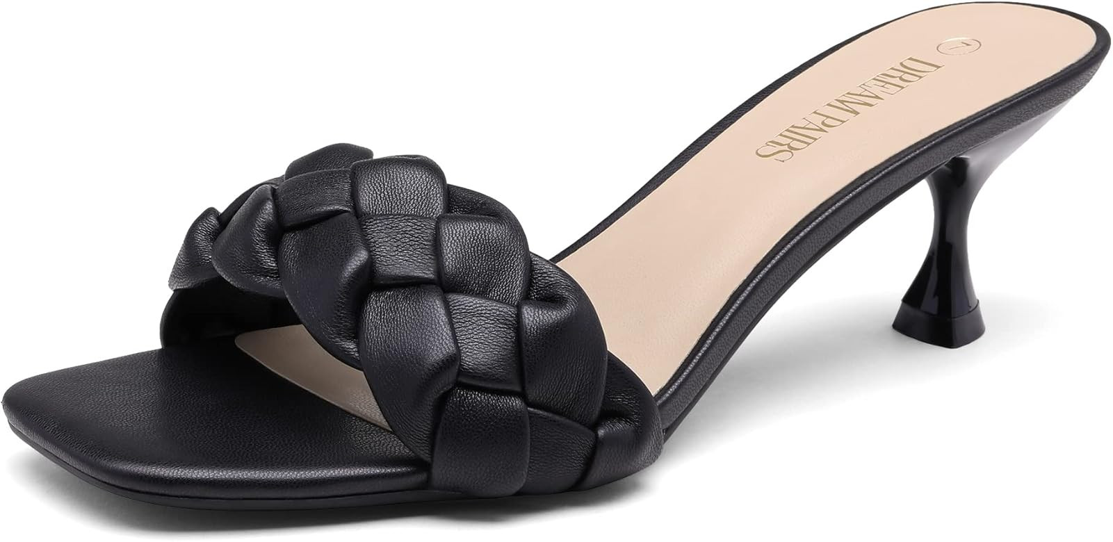 DREAM PAIRS Women’s Stilettos Heels Open Square Toe Comfort Low Kitten Heels Sexy Dress Pumps Sandal | Amazon (US)